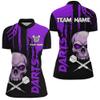 Purple Grunge Skull Dart Shirt for Men & Women – Scary Performance Dart Jersey for League Teams T2798 view 4