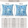 HZYKDWD Set of 2 Boho Floral Pillow Covers, 20 x 20 in, Blue view 2
