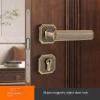 Chinese Brass Interior Door Lock, Magnetic Split Door Lock with Handle for Bedrooms, Black, Bronze view 2