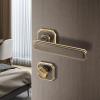 Chinese Brass Interior Door Lock, Magnetic Split Door Lock with Handle for Bedrooms, Black, Bronze view 4