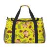 Women's Sports Duffel Bag with Cute Monkey and Banana Print, Black, One Size view 1