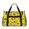 Women's Sports Duffel Bag with Cute Monkey and Banana Print, Black, One Size view 2