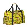 Women's Sports Duffel Bag with Cute Monkey and Banana Print, Black, One Size view 3