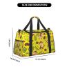 Women's Sports Duffel Bag with Cute Monkey and Banana Print, Black, One Size view 4