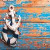 CORFOTO 6x4ft Welcome Aboard Life Preserver Rustic Wood Wall Backdrop view 1
