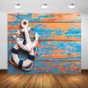 CORFOTO 6x4ft Welcome Aboard Life Preserver Rustic Wood Wall Backdrop view 2