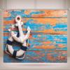CORFOTO 6x4ft Welcome Aboard Life Preserver Rustic Wood Wall Backdrop view 3