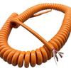 2-Core Expandable Coiled Power Cable, 20 AWG, Orange, 1 m view 1