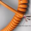 2-Core Expandable Coiled Power Cable, 20 AWG, Orange, 1 m view 2