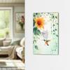 Sunny Floral Light Switch Wall Plate, Yellow Sunflower and Hummingbird, Standard Single Toggle view 2