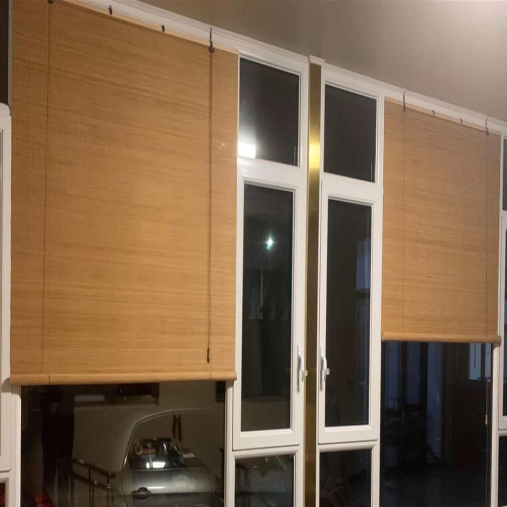 Adjustable Natural Bamboo Roller Blind for Indoor and Outdoor Use