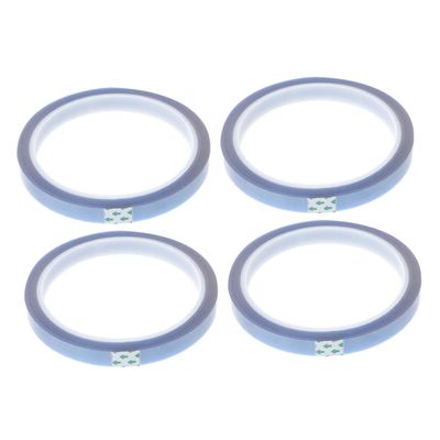 JEWEDECO Blue Heat-Resistant Tape, 4 Rolls, 10 mm x 3, with Silicone Adhesive for Heat Presses