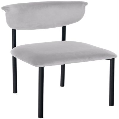 CLP Gambell Dining Chair with Velvet Upholstery, Gray
