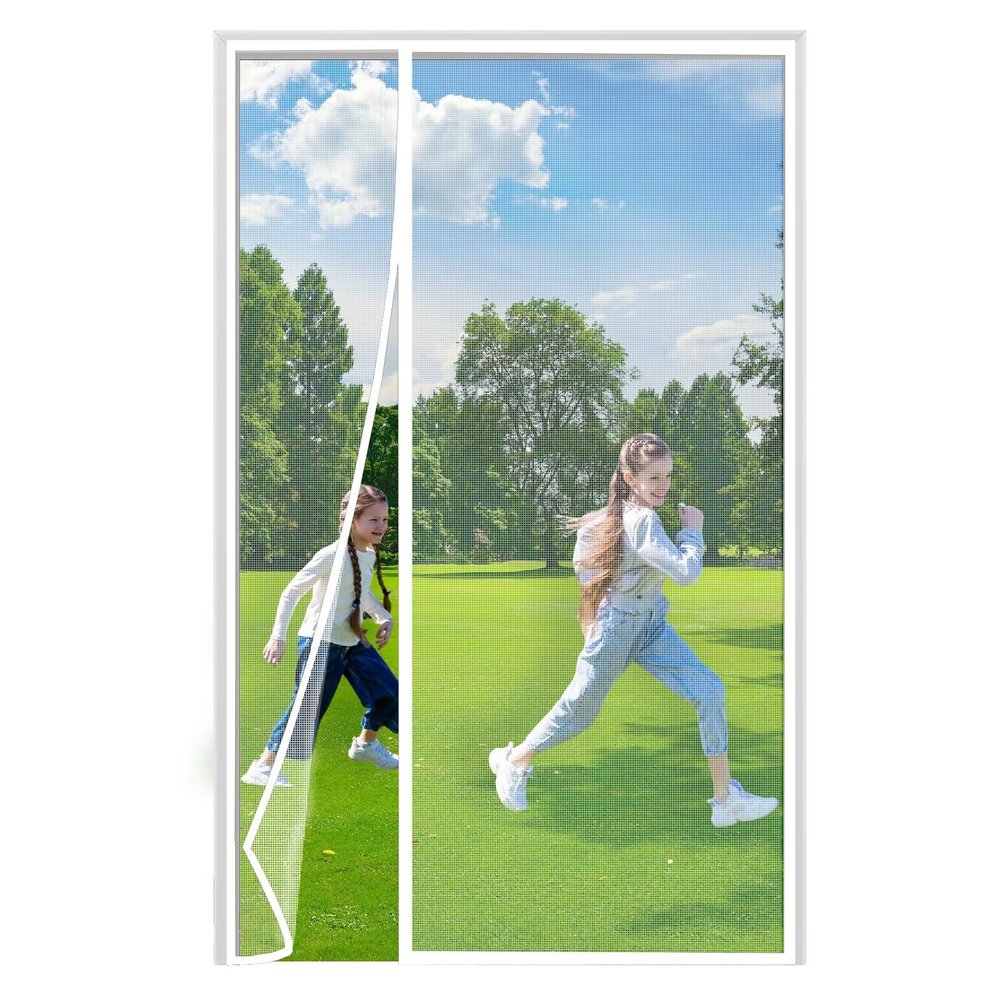 Magnetic Insect Screen Door Curtain, 110 x 215 cm, White