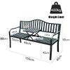 Outdoor Garden Bench with Adjustable Table, Blue view 2