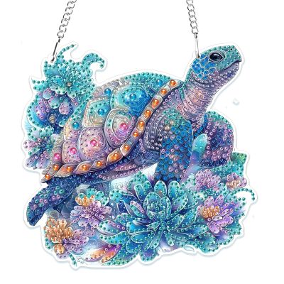 MOGTAA 5D Turtle Diamond Painting Pendant with Chain