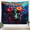 Loussiesd Skull Wall Tapestry 148 x 200 cm, Flower Gothic Wall Hanging for Kids, Girls and Boys view 1