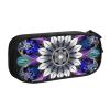 WPUTY Rectangular Double-Layer Pencil Case with Mandala Print, Large Capacity, Black view 1