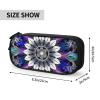 WPUTY Rectangular Double-Layer Pencil Case with Mandala Print, Large Capacity, Black view 3