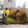 LLSZAHD Plush Throw Blanket 200x220 cm Rice Ocelot 3D Home Blanket, Warm Soft Sofa Blanket, Washable, for Children and Adults view 1