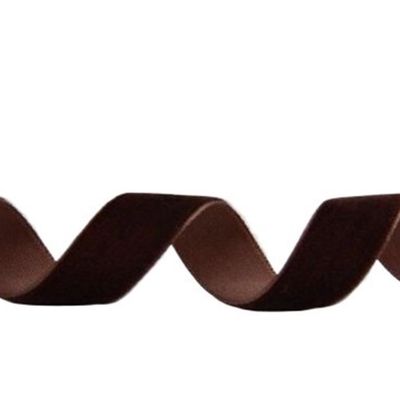 Velvet Ribbon, 3/5 Yards, Single-Sided Vintage Velvet, 6/9/16/25 mm (Sepia, 25 mm x 3 Yards)