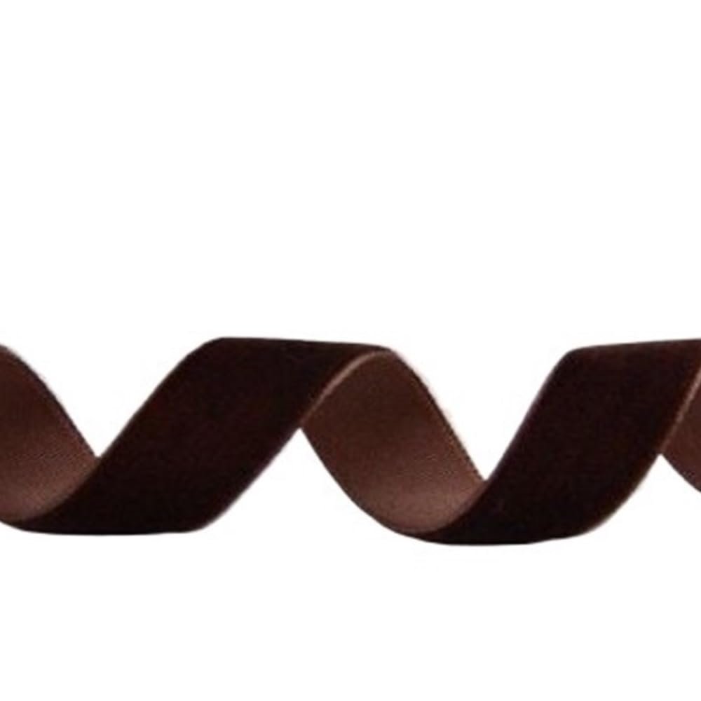 Velvet Ribbon, 3/5 Yards, Single-Sided Vintage Velvet, 6/9/16/25 mm (Sepia, 25 mm x 3 Yards)