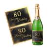 Birthday Bottle Labels, 2 Gold Happy Birthday Stickers, Self-Adhesive and Waterproof - RAHMEN-80 view 1