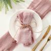 YKAFADE Cotton Cloth Napkins, 24-Pack, 42 x 42 cm, Fringed, Apricot view 3