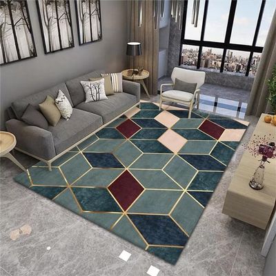 RUGMRZ Blue Rectangular Area Rug, Machine-Washable, Non-Slip, 140 x 220 cm
