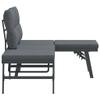 Massbinet Garden Benches with Cushions, 2 Adjustable Benches, Black Powder-Coated Steel view 3