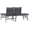 Massbinet Garden Benches with Cushions, 2 Adjustable Benches, Black Powder-Coated Steel view 4