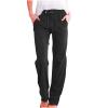 Women's Casual Solid Cotton-Linen Pants with Drawstring, S-5XL view 2