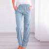 CSHE Women's Casual Cotton-Linen Pants with Drawstring, Straight Leg, S-5XL view 2