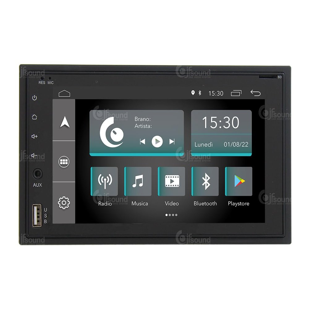 JF Sound JF-227-X7C Universal 2-DIN Android Car Stereo - CarPlay & Android Auto, GPS, 2GB RAM, 32GB ROM, DAB+, 6.2" HD, Made in Italy