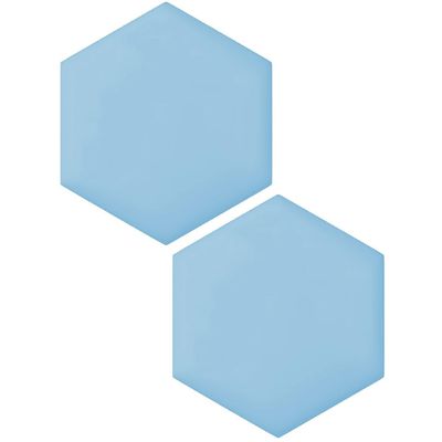 Wzmazingly 3D Padded Hexagon Wall Panels, 2/3/4-Pack, Self-Adhesive Headboard Cushions, Light Blue, 20 x 23 cm