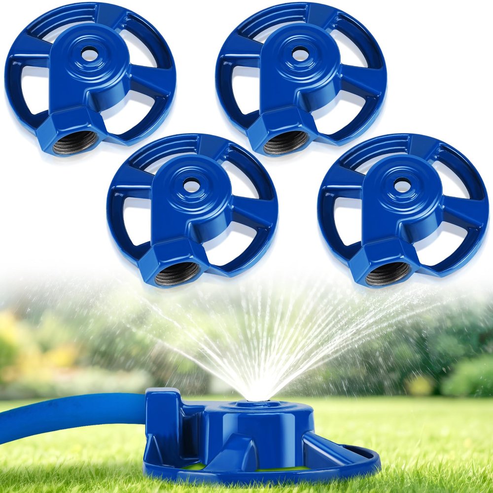 Domensi Durable Cast-Iron Lawn Sprinklers for Yards, 4-Pack