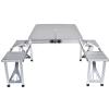 GTATBTG Folding Aluminum Picnic Table with 4 Seats, Portable Camping Grill Table for Travel, Grilling, and Outdoor Parties - Easy to Set Up, Lightweight, and Durable view 1
