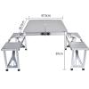 GTATBTG Folding Aluminum Picnic Table with 4 Seats, Portable Camping Grill Table for Travel, Grilling, and Outdoor Parties - Easy to Set Up, Lightweight, and Durable view 2