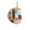 Shaped Ceiling-Hung Wall Mirror, Single-Sided Makeup Mirror with Metal Frame, 60 x 90 cm view 1