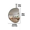 Shaped Ceiling-Hung Wall Mirror, Single-Sided Makeup Mirror with Metal Frame, 60 x 90 cm view 2