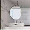 Shaped Ceiling-Hung Wall Mirror, Single-Sided Makeup Mirror with Metal Frame, 60 x 90 cm view 4