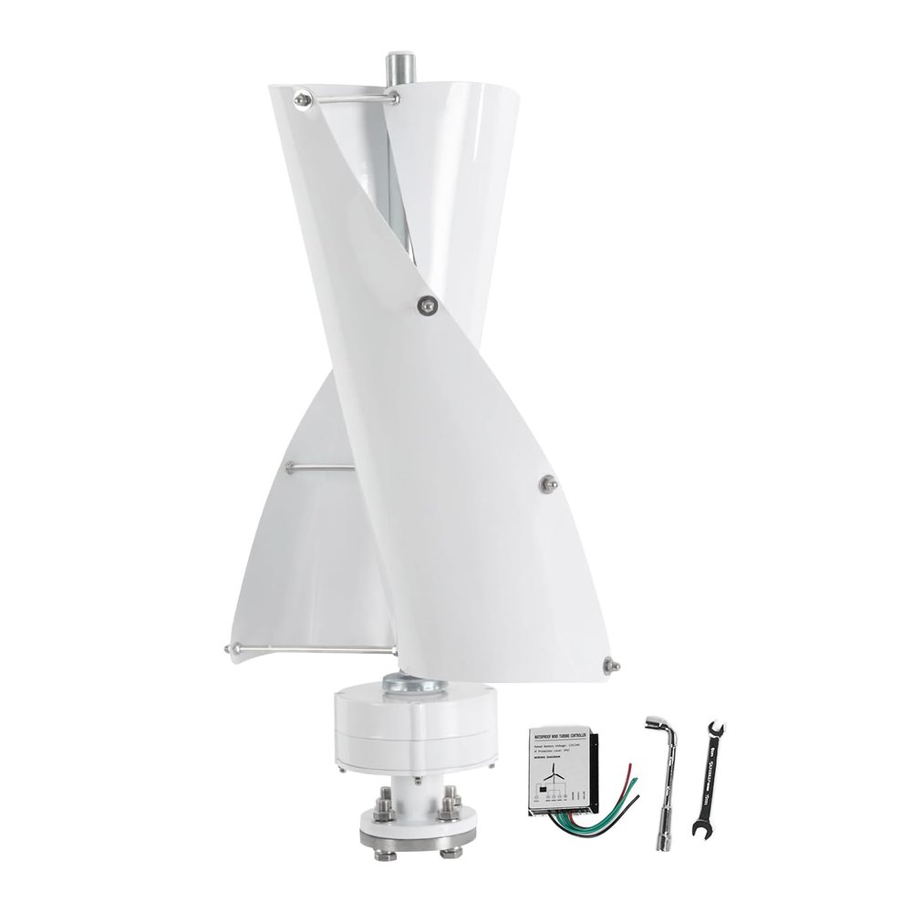 Fockety 600W Vertical Wind Turbine, Permanent-Magnet Generator, Aluminum-Alloy Blades, 12V