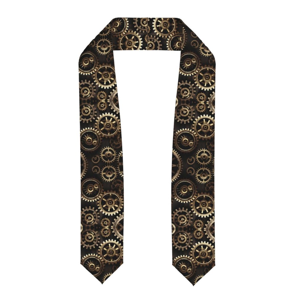 FKGKDF Cool Steampunk Gear-Print Unisex Graduation Stole for Adults, One Size