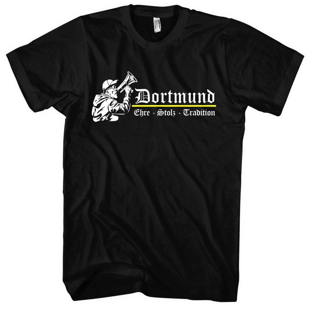 Dortmund Honor and Pride Men's T-Shirt | Soccer Ultra Skyline Ruhrpott Sports Shirt | M3 Black (XXL)