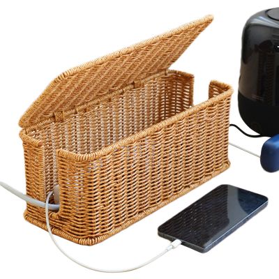 Cable Management Box, Charging Station Basket, Desk Wire Organizer
