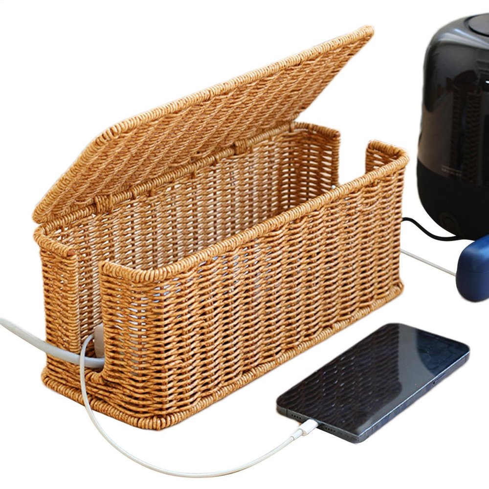 Cable Management Box, Charging Station Basket, Desk Wire Organizer