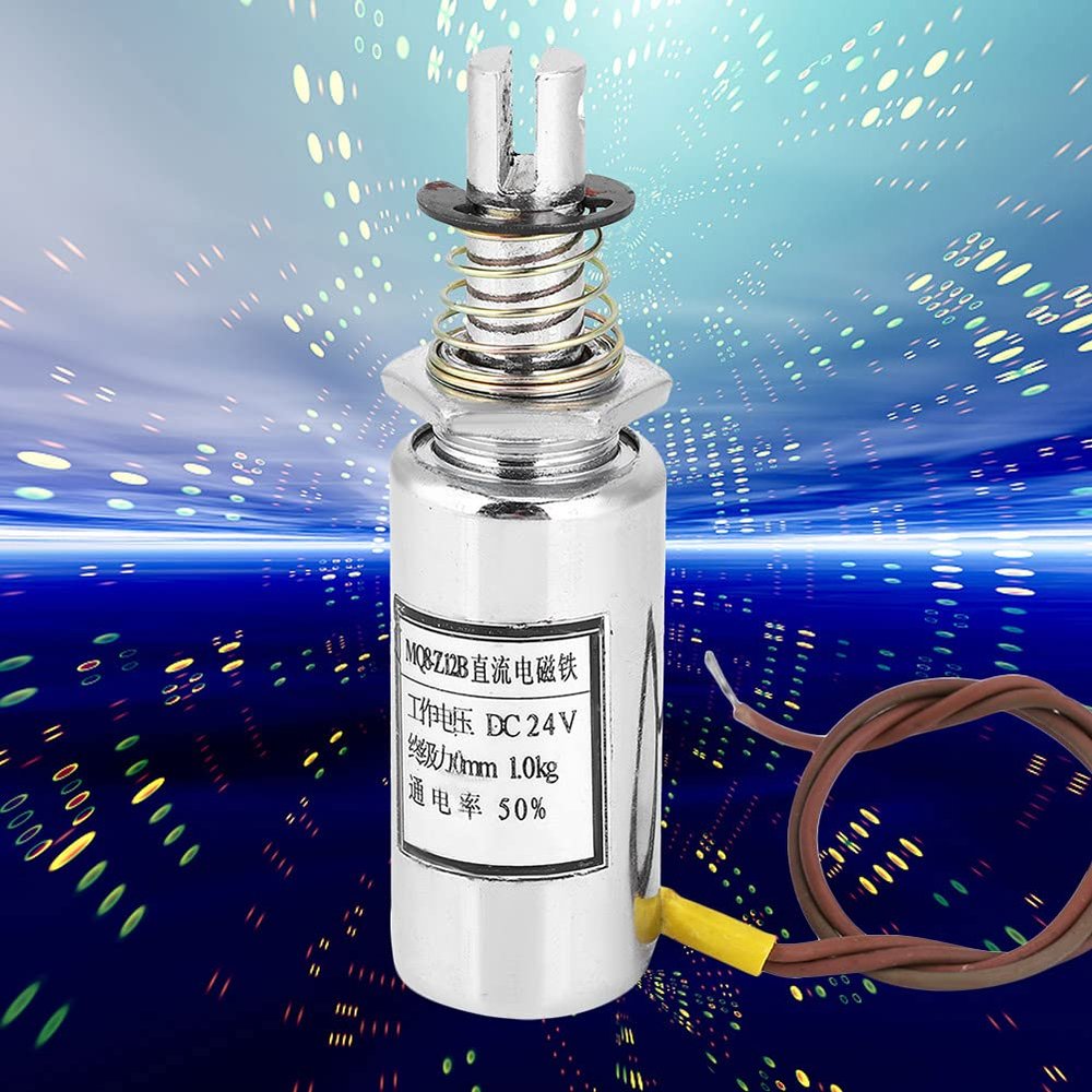 DC Solenoid Electromagnet, Push-Pull Type, Cylindrical, MQ8-Z12B, 9.8 N, 24 VDC