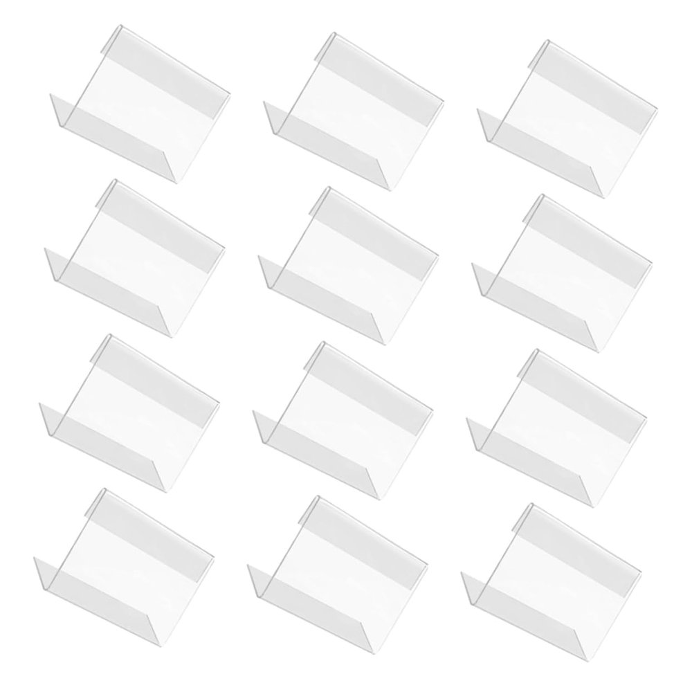 20-Pack Transparent L-Shaped Acrylic Table Sign Holders
