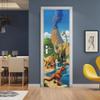 3D Self-Adhesive Retro Dinosaur Door Wallpaper, Removable Vinyl Wall Mural, 100 x 200 cm view 2