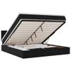 vidaXL Storage Bed with Mattress & LEDs, Black Velvet, 71 x 79 in view 1